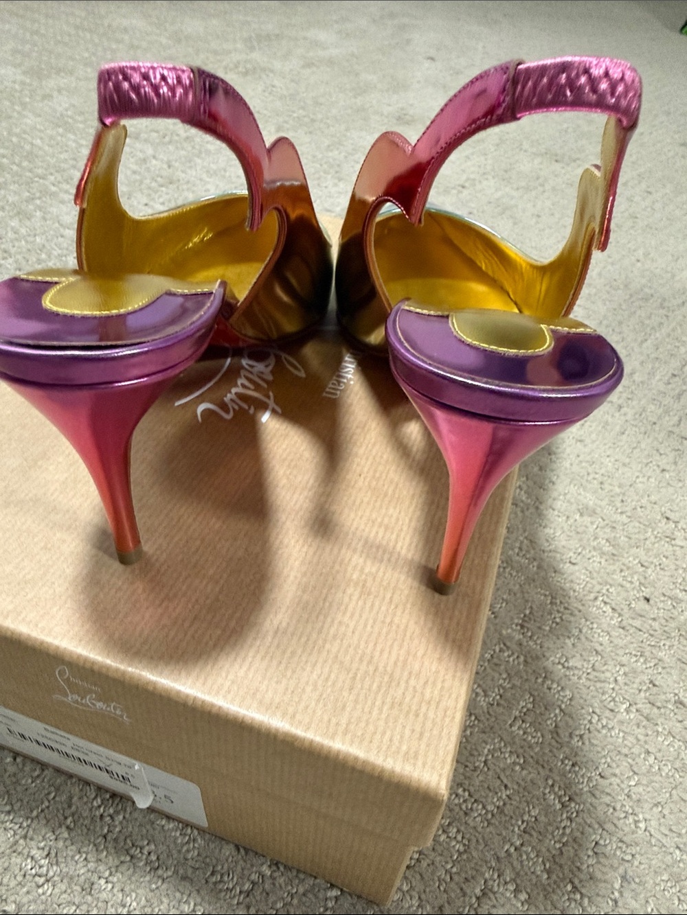 New in Box Christian Louboutin Hot Chick Sling 70 Slingback Heels Size 8.5/ 38.5 - Picture 9 of 13